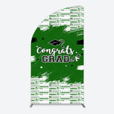 Aperturee - Aperturee Green White Black Congrats Graduation Half Moon Arch Backdrop